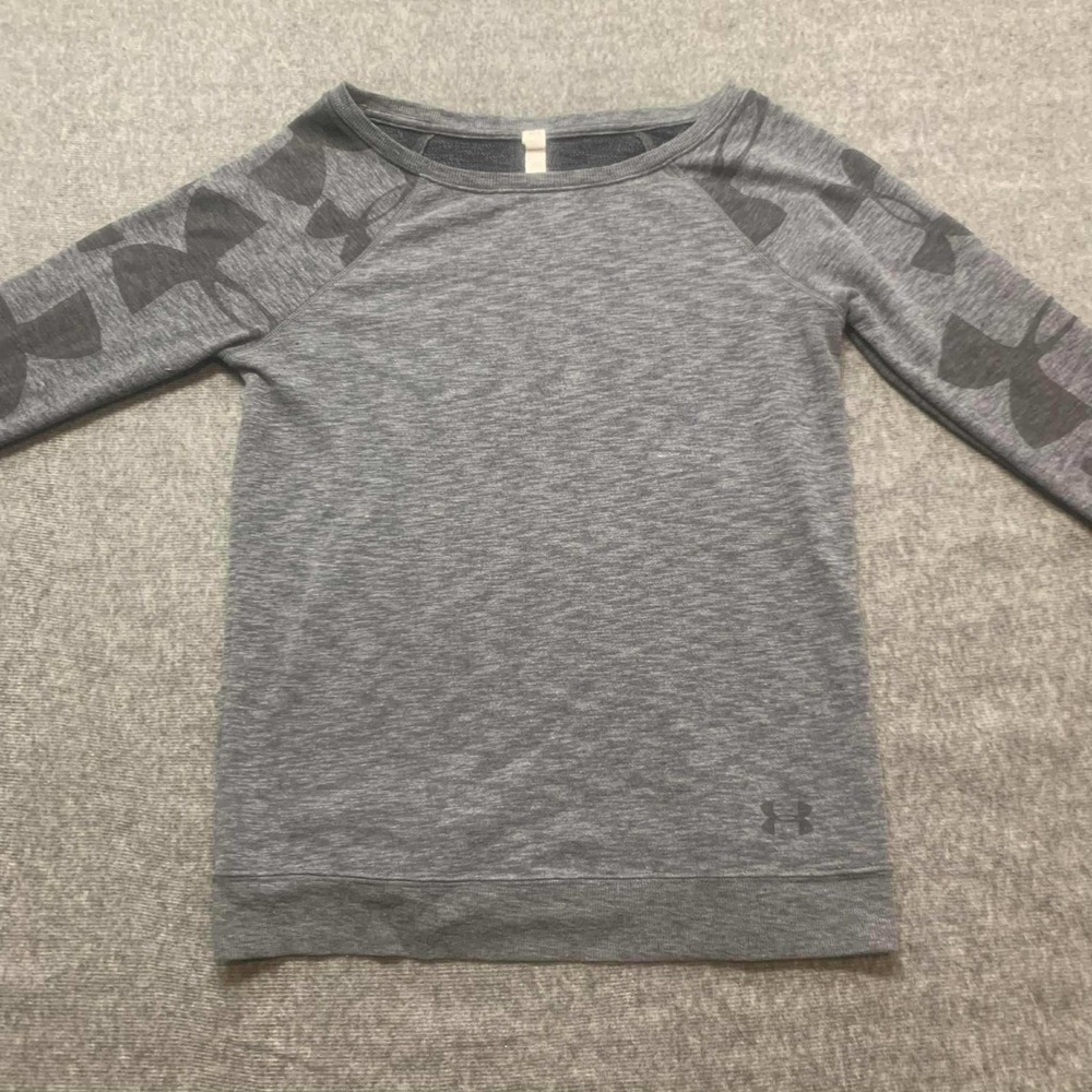 Under Armour Pullover Shirt Mens Medium Gray Athletic Crew Neck Long Sleeve